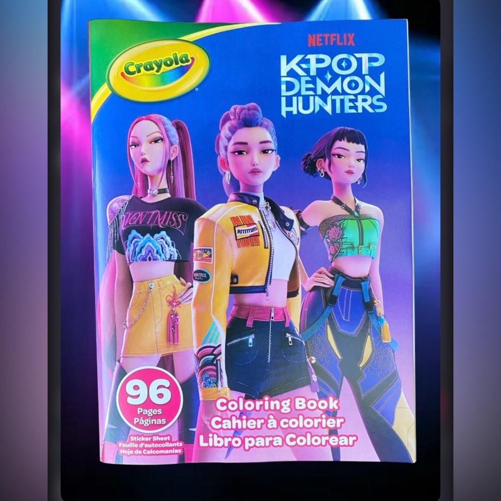 K-Pop Demon Hunters Coloring Book w/ Sticker Sheet | 96 Pages | NEW | Crayola